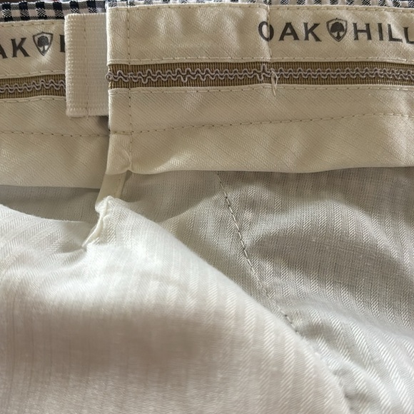 Oak Hill Gingham Seersucker Waist Relaxer Big N Tall Shorts Sz 46 Navy Pockets - Picture 7 of 8